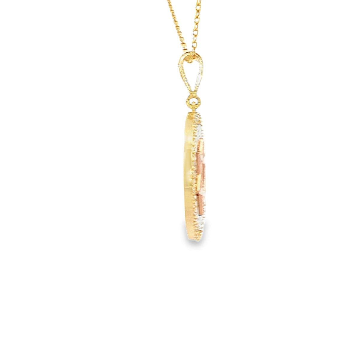 14K PENDENT 2.4G MEDALLION CZ STAR OF DAVID SUNBUR