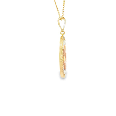 14K PENDENT 2.4G MEDALLION CZ STAR OF DAVID SUNBUR