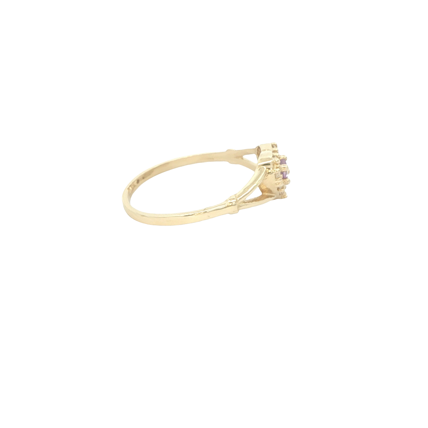 14 KARAT RING SIZE 7.5 WEIGHT: 1.8G : CZ HEART LAV