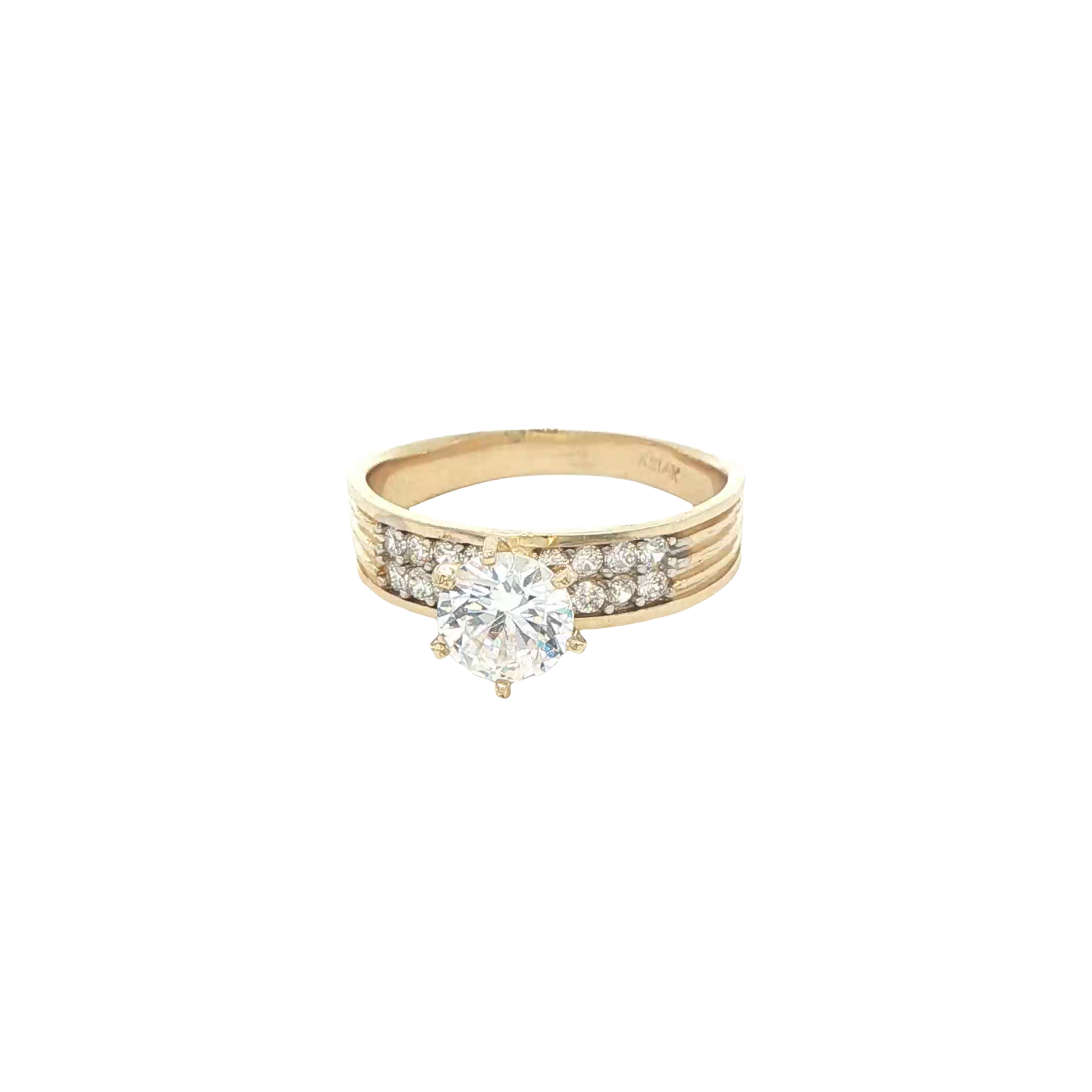14 KARAT RING SIZE 7.25 WEIGHT: 3.5G : 4.8MM CZ SO