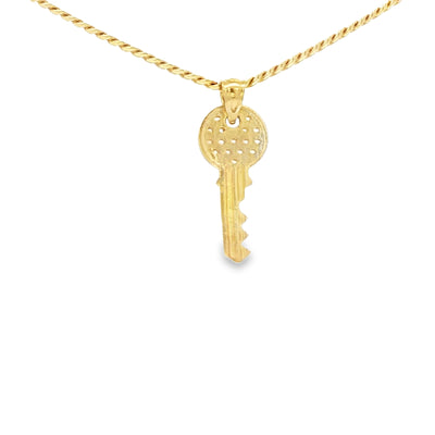 PENDANT 14K KEY CZ KEY SMALL