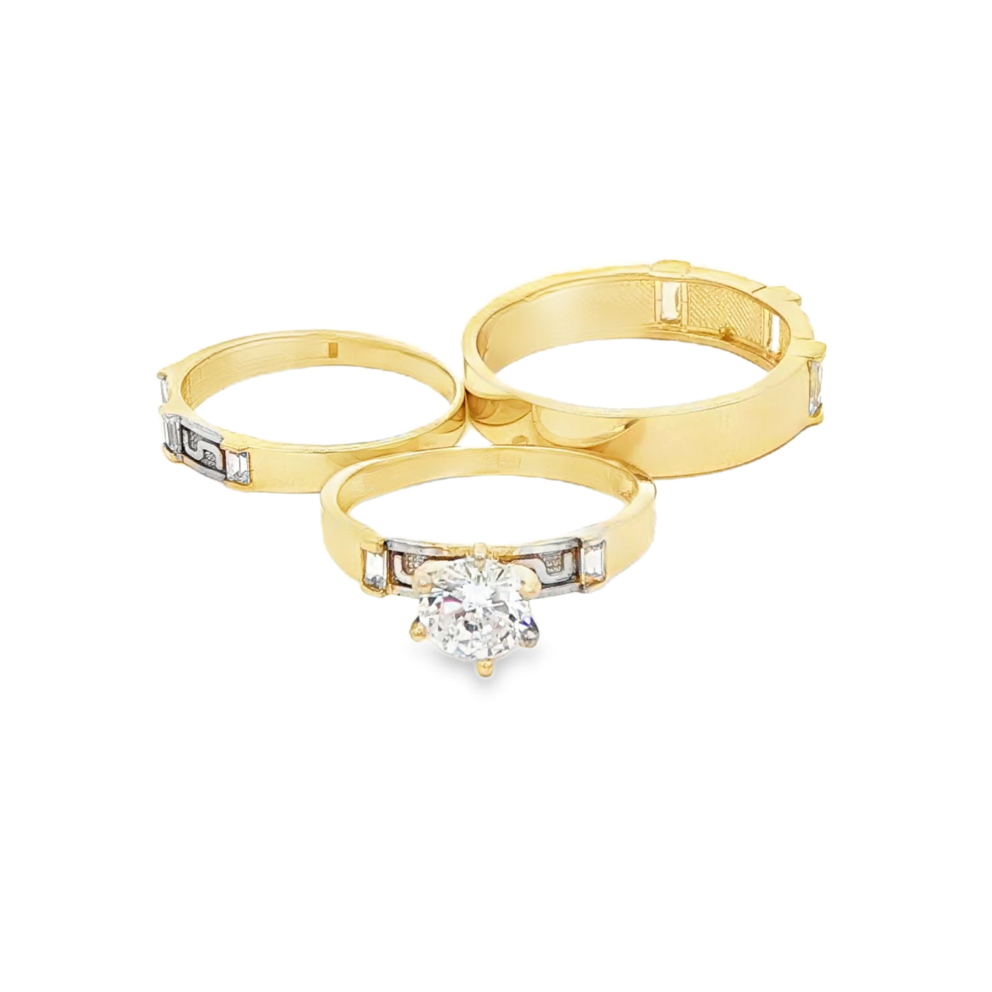 14 KARAT RING SIZE 7.25 WEIGHT: 2.2G : 3MM CZ SOLI