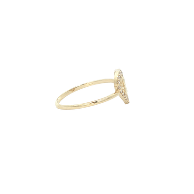 14 KARAT RING SIZE 6.75 WEIGHT: 1.1G : CZ HEART IN