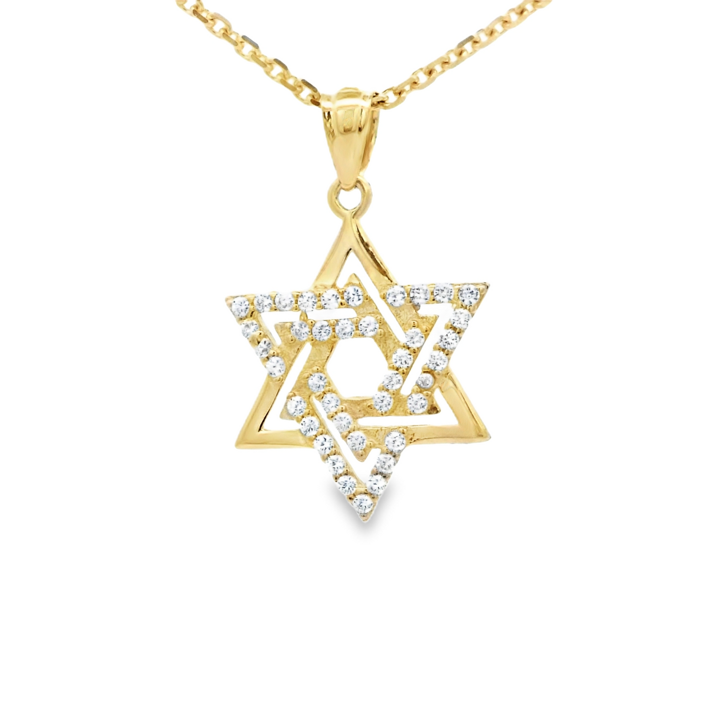 PENDANT 14K STAR CZ STAR OF DAVID
