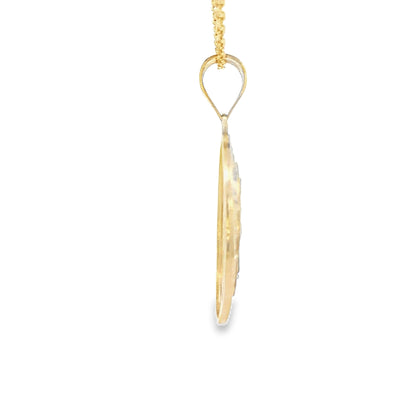 PENDANT 14KP 3.6G SAINT ST JUDE GREEK BORDER 2TONE