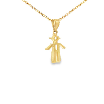 PENDANT 14K BOY CZ BAGUETTE STYLE BOY