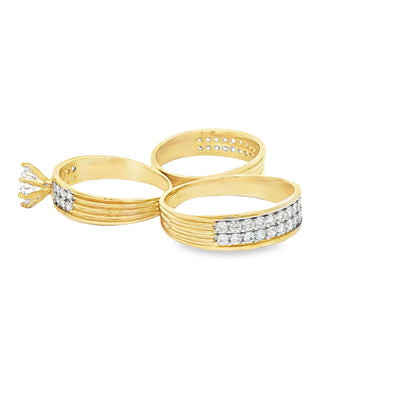 14 KARAT RING SIZE 10 WEIGHT: 3.6G : 5.7MM CZ 2 RO
