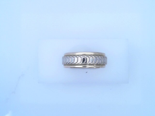 14 KARAT RING SIZE 10 WEIGHT: 10.1G : 7.2MM RIPPLE