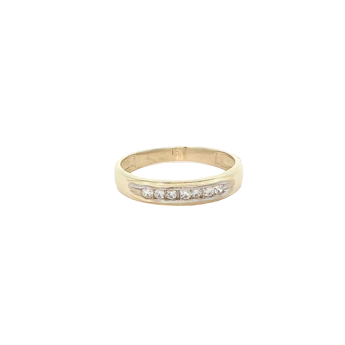 14 KARAT RING SIZE 10 WEIGHT: 2.7G : 3.6MM CZ SING