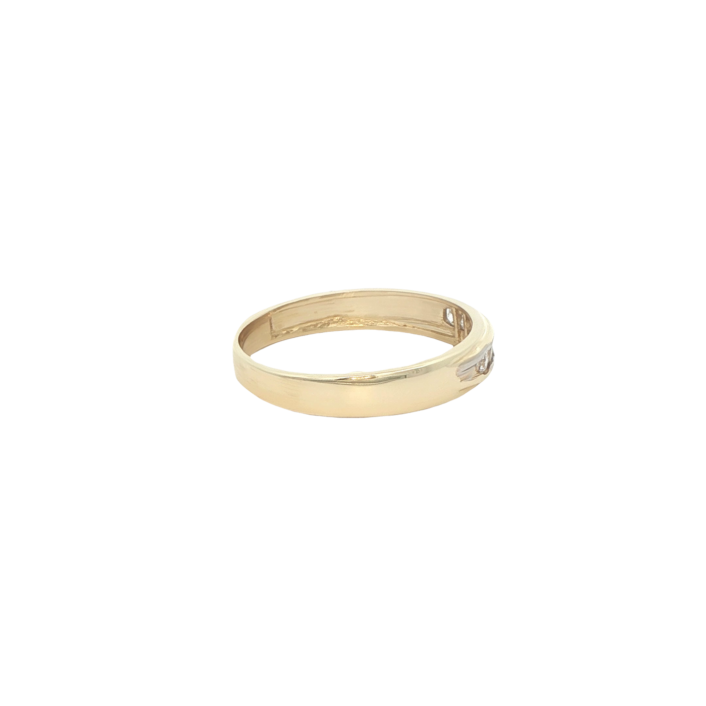14 KARAT RING SIZE 10 WEIGHT: 2.7G : 3.6MM CZ SING