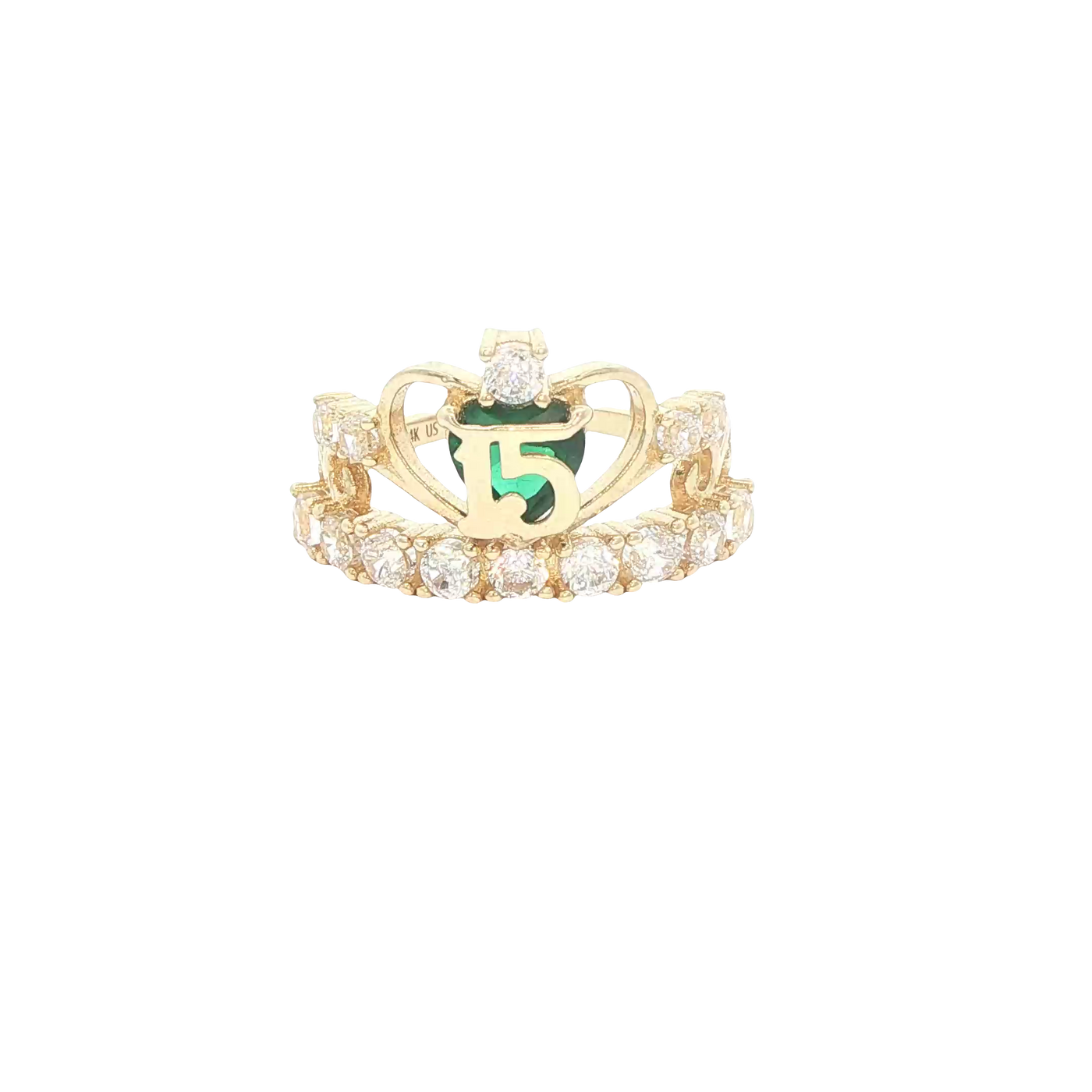 14 KARAT RING SIZE 7 WEIGHT: 3.7G : CZ QUINCE 15 G