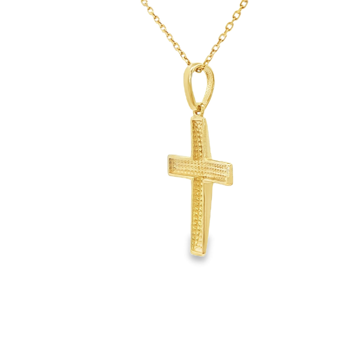 14 KARAT CHARM CROSS DOMED