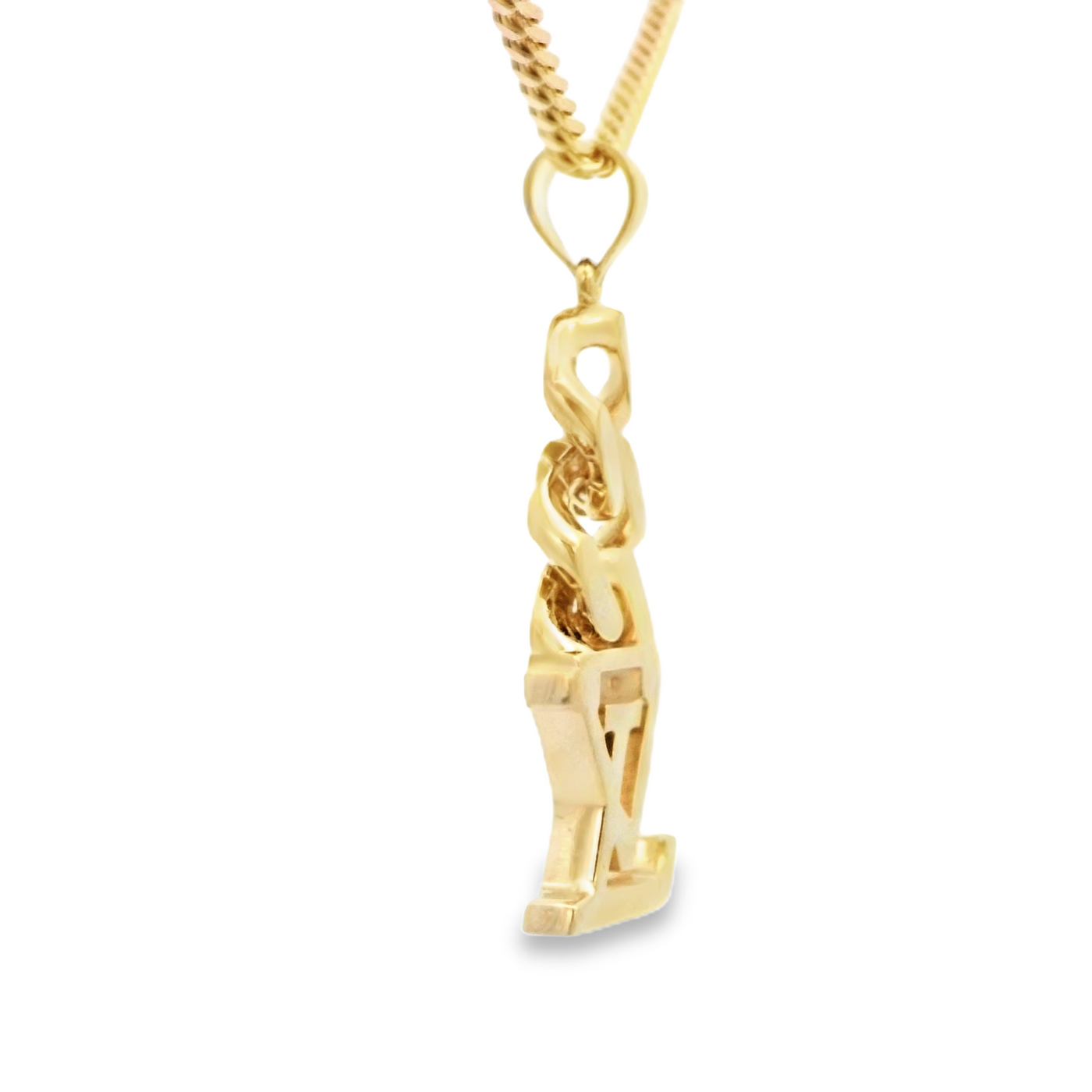 PENDANT 14K 3.2G STYLE LV INITIALS DANGLE CUBAN LI