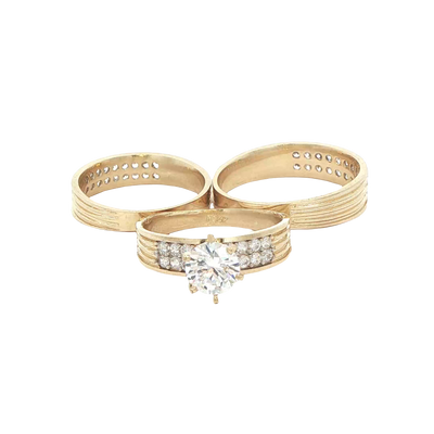 14 KARAT RING SIZE 7.25 WEIGHT: 3.1G : 4.9MM CZ 2