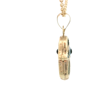 PENDANT 14K HANSMA EVIL BLUE MILIGRAIN