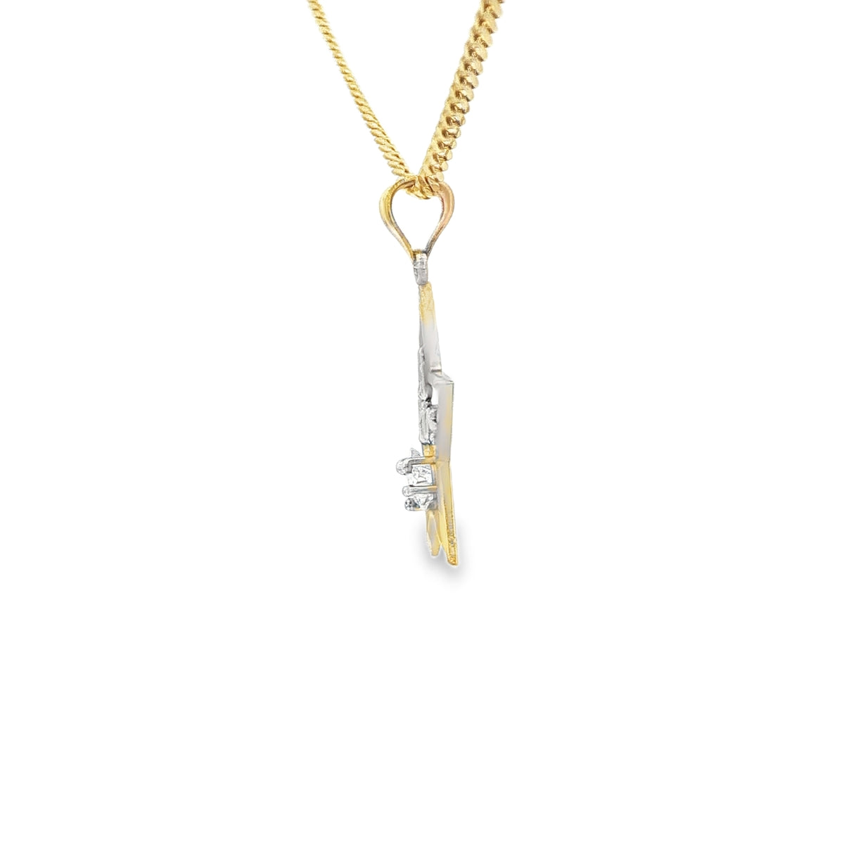14K  PENDENT QUINCE CZ STAR 2TONE