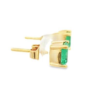 18KR Emerald Stud Earrings