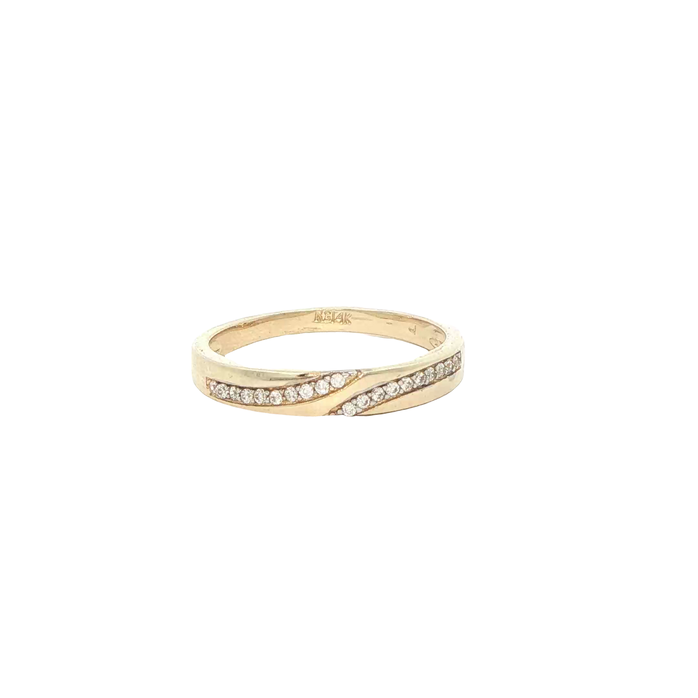 14 KARAT RING SIZE 6.75 WEIGHT: 2.0G : 2.8MM CZ HA