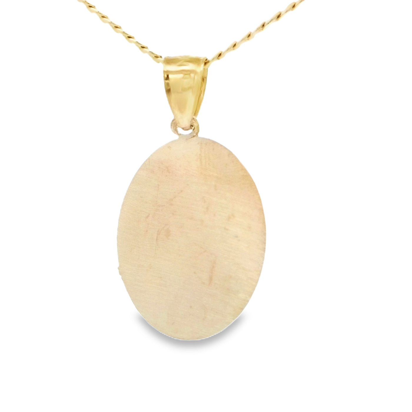 ST MICHAEL ROUND 2TONE PENDANT 14 KARAT