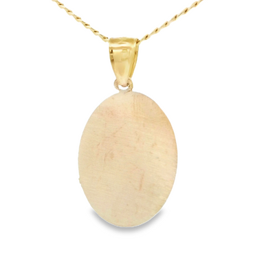 ST MICHAEL ROUND 2TONE PENDANT 14 KARAT