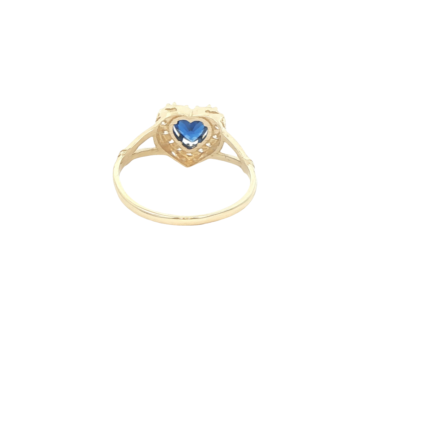 14 KARAT RING SIZE 7 WEIGHT: 2G : CZ HEART BLUE CE
