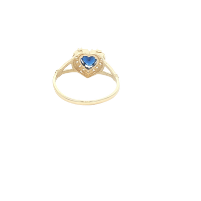 14 KARAT RING SIZE 7 WEIGHT: 2G : CZ HEART BLUE CE