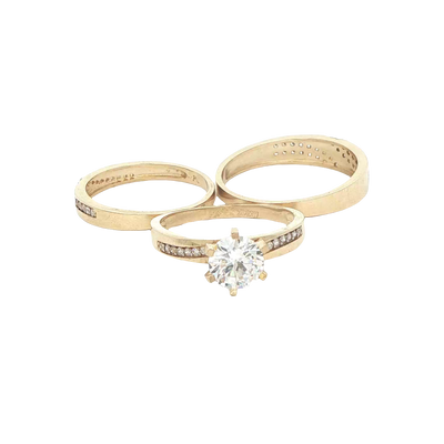 14 KARAT RING SIZE 6.75 WEIGHT: 2.6G : 2.9MM CZ SO