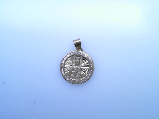 PENDANT 14K 1.6G SAINT CZ ST BARBARA ROUND