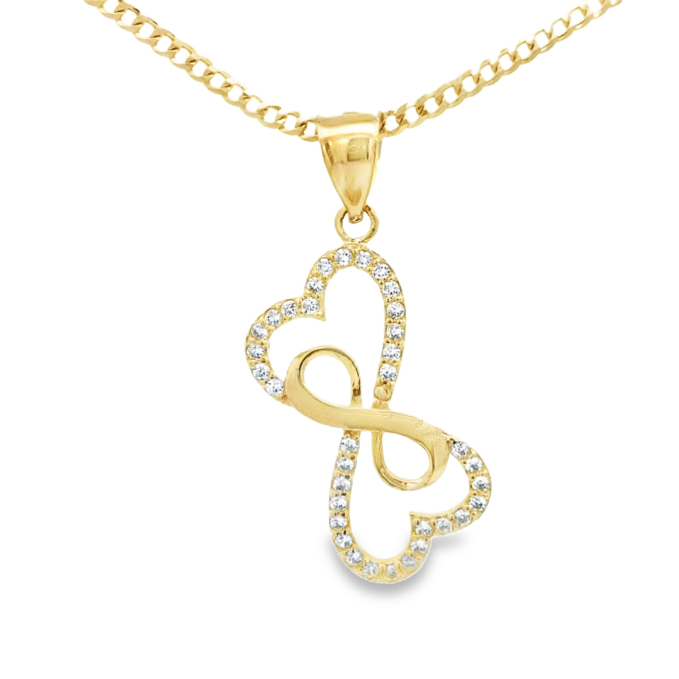 14K INFINITY CZ INFINITY HEART PENDANT