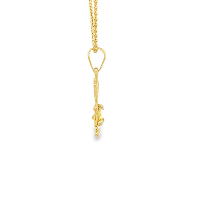 PENDANT 14KP GIRL CZ YELLO BELLY GIRL