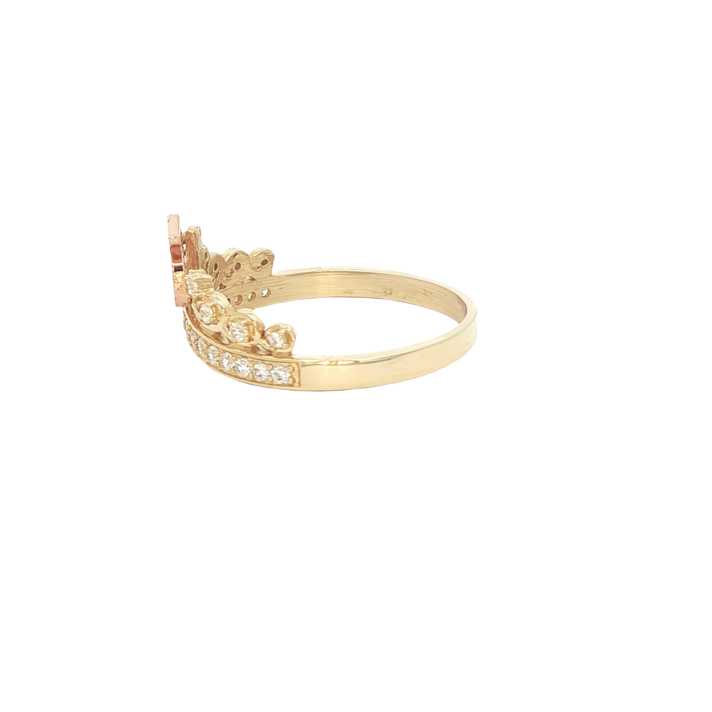 14 Karat Ring Size 8 Weight: 2.5g : cz quince rose