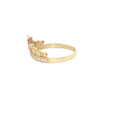 14 Karat Ring Size 8 Weight: 2.5g : cz quince rose
