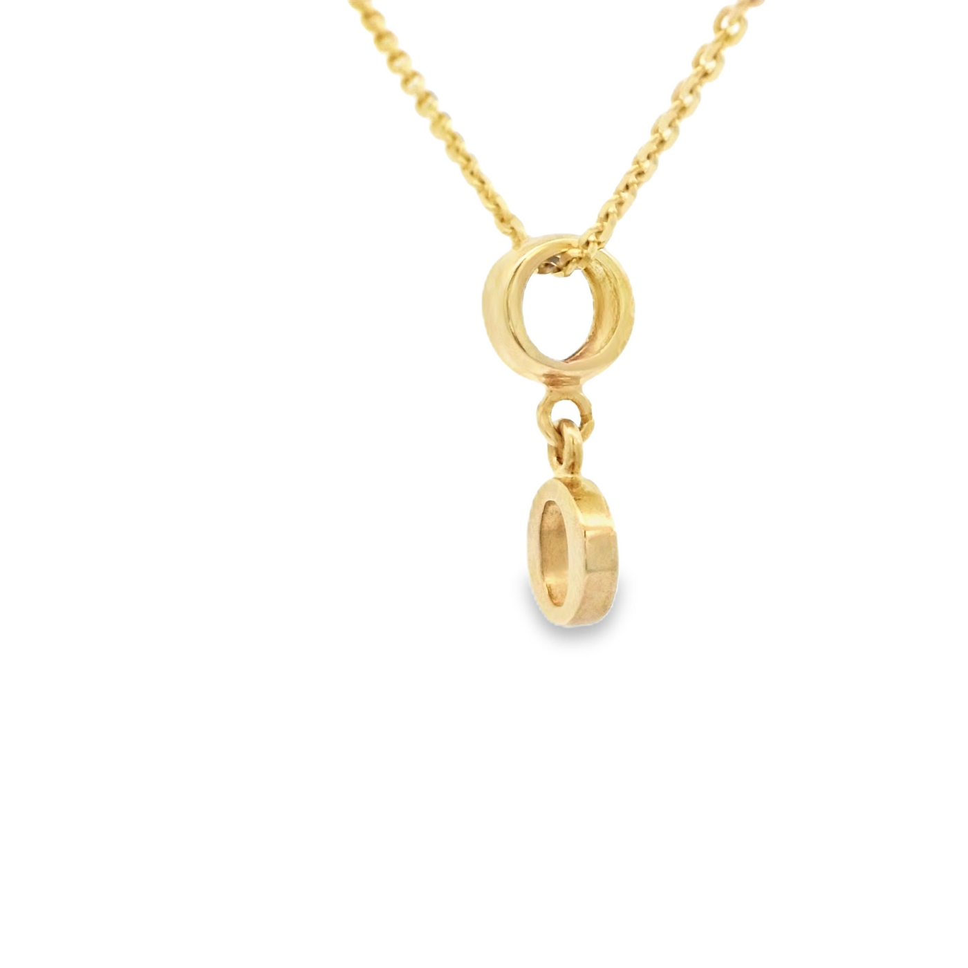 PENDANT 14K O Letter TINY BailRing