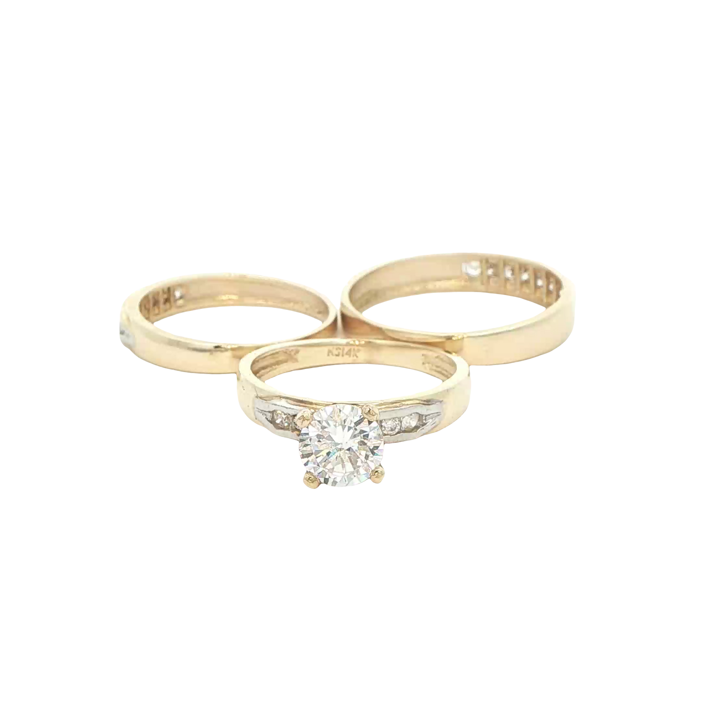 14 KARAT RING SIZE 10 WEIGHT: 2.7G : 3.6MM CZ SING