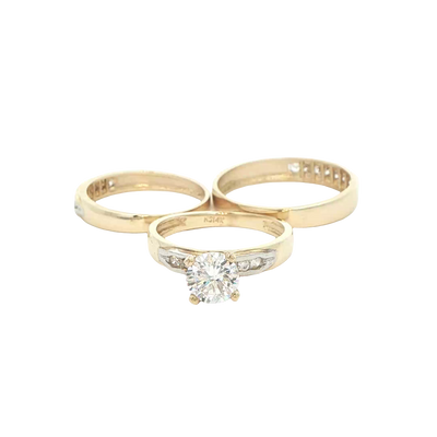 14 KARAT RING SIZE 10 WEIGHT: 2.7G : 3.6MM CZ SING
