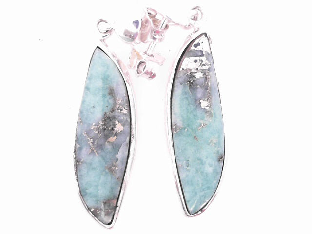 WHITE STERLING SILVER DROP EARRINGS WEIGHT: 10.4