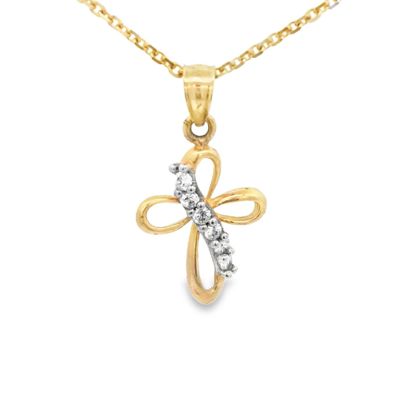 14K PENDENT CROSS CZ CROSS