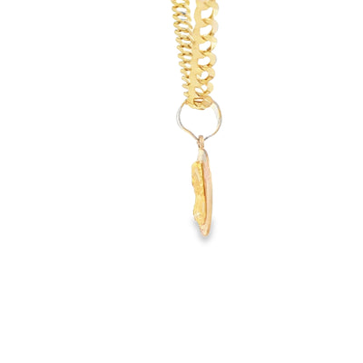 PENDANT 14K JESUS DC ROUND 3TONE