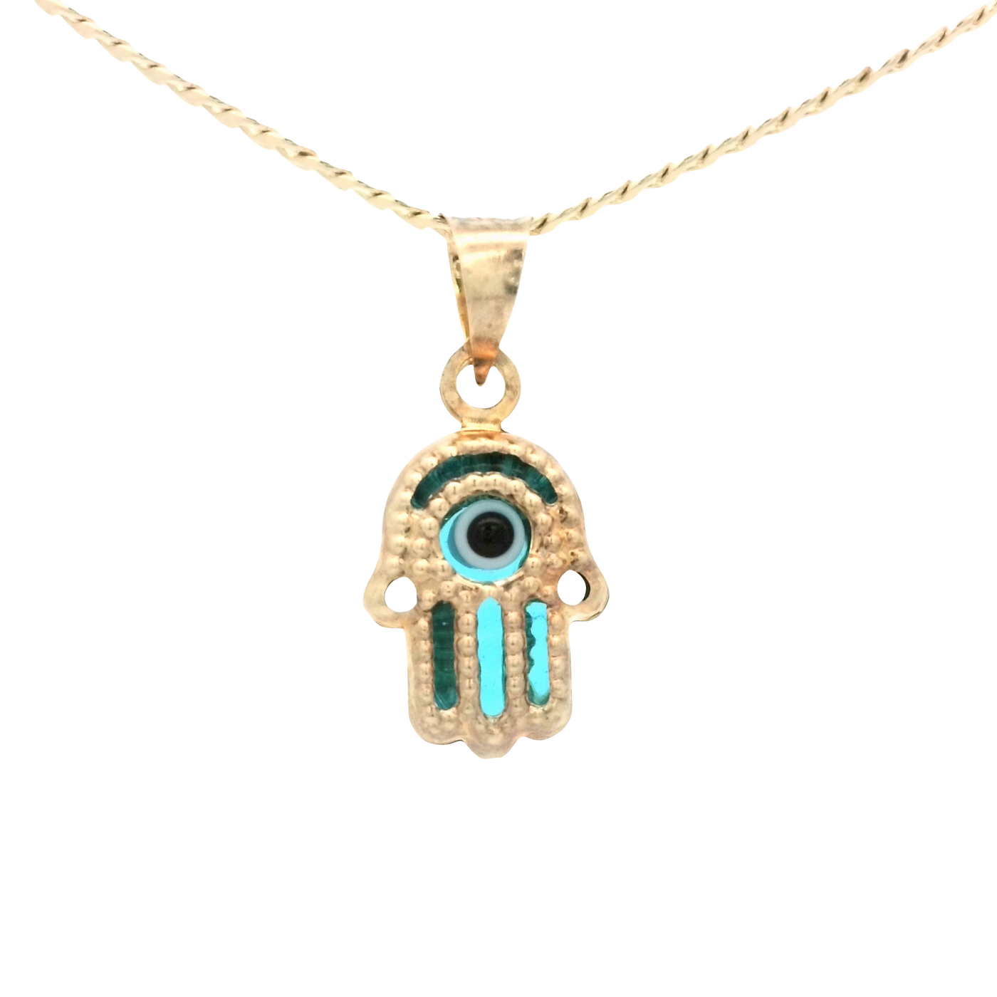 PENDANT 14K HANSMA EVIL BLUE MILIGRAIN