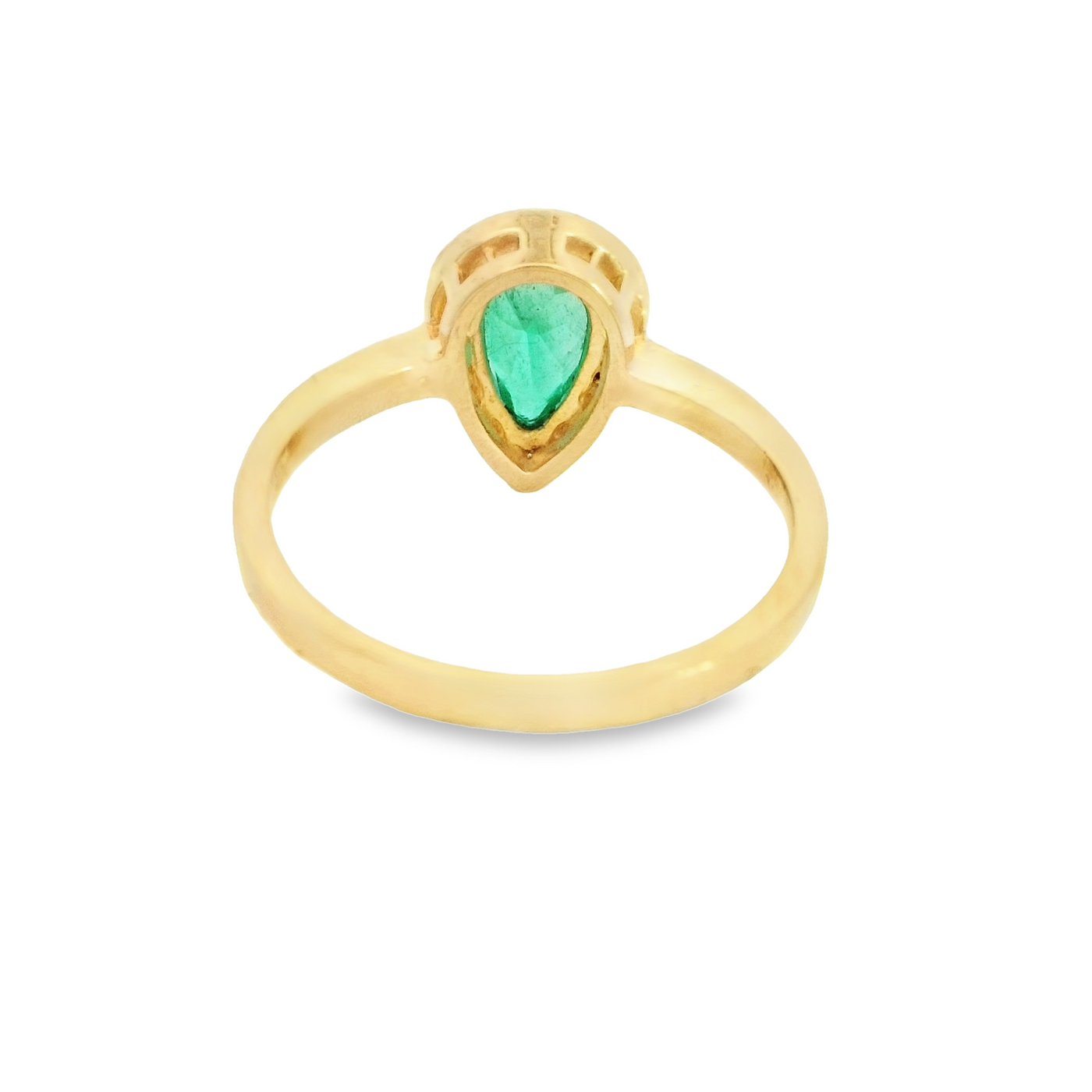 18KR NATURAL EMERAL PEAR #7.5 DIAMOND HALO 3.5G