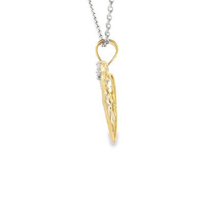 14 KARAT CHARM CZ HEART 15 ANOS SWEET 15 THREE TONE