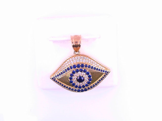 PENDANT 14KP Eye Blue Cz 4.5g Blue Cz