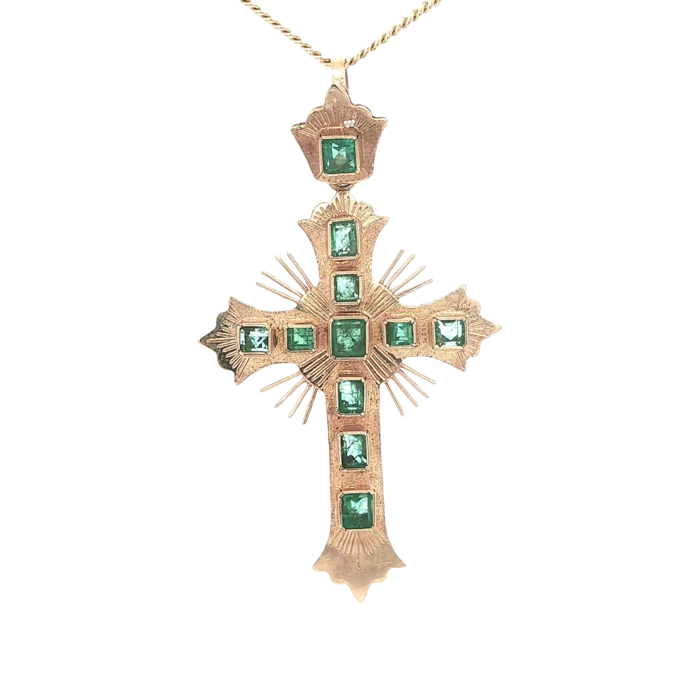 14KP 4.3G Cross Emerald 1.50ct