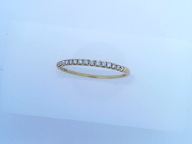 RING 14K #7 WEDDING BAND 15 DIAMONDS COLOR E ROUND