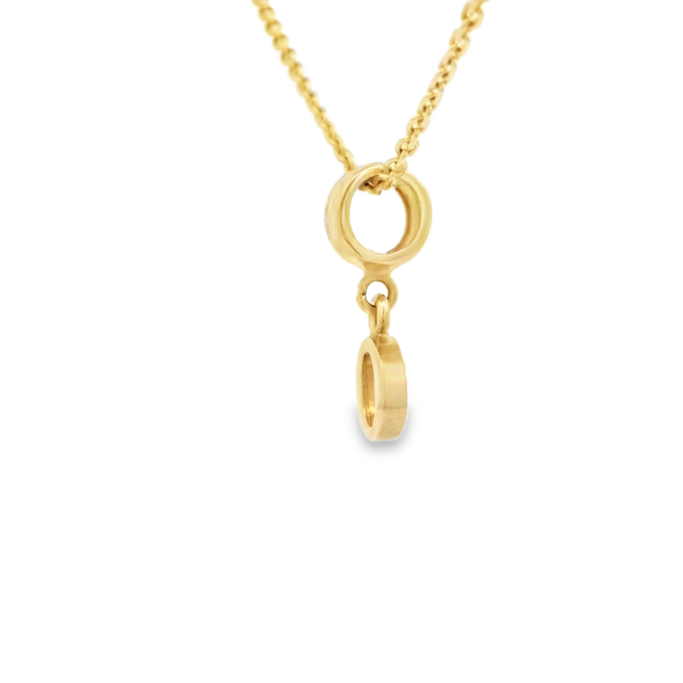 PENDANT 14K O Letter TINY BailRing