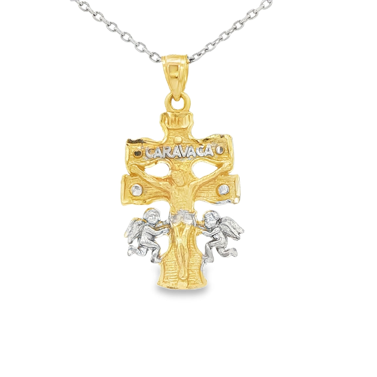 PENDANT 14K 2.8G CROSS CARAVACAS SATIN FINISH