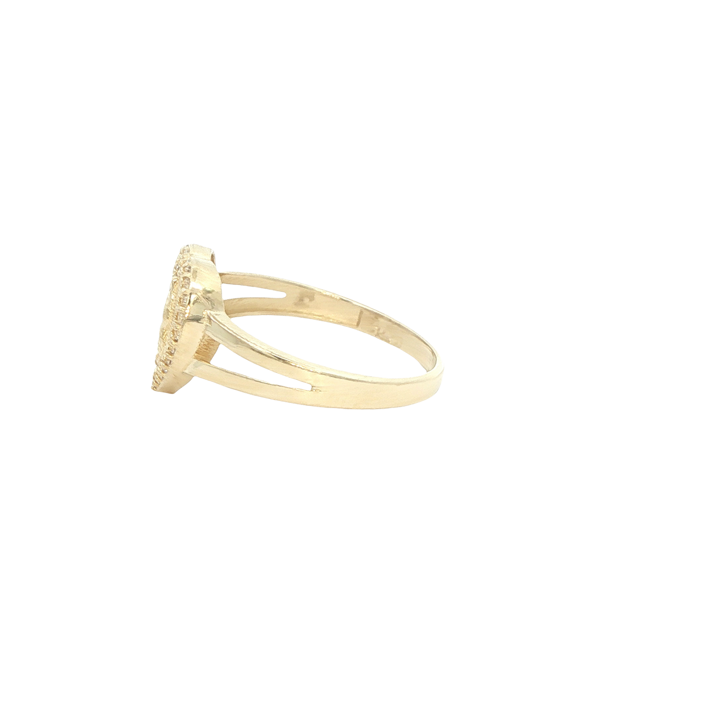 14 KARAT RING SIZE 8.25 WEIGHT: 2.1G : CZ HEART GU