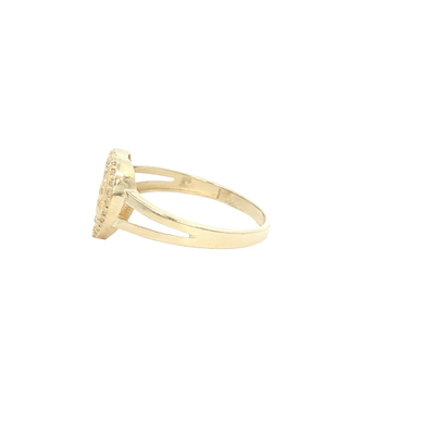14 KARAT RING SIZE 8.25 WEIGHT: 2.1G : CZ HEART GU