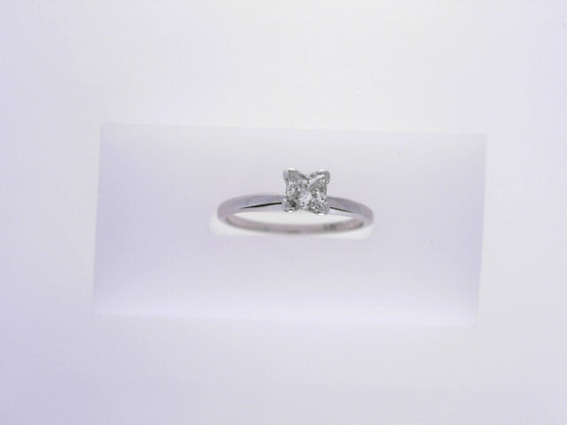 RING 14K 2.1g #7 ENGAGEMENT SOLITARY DIAMOND PRINC