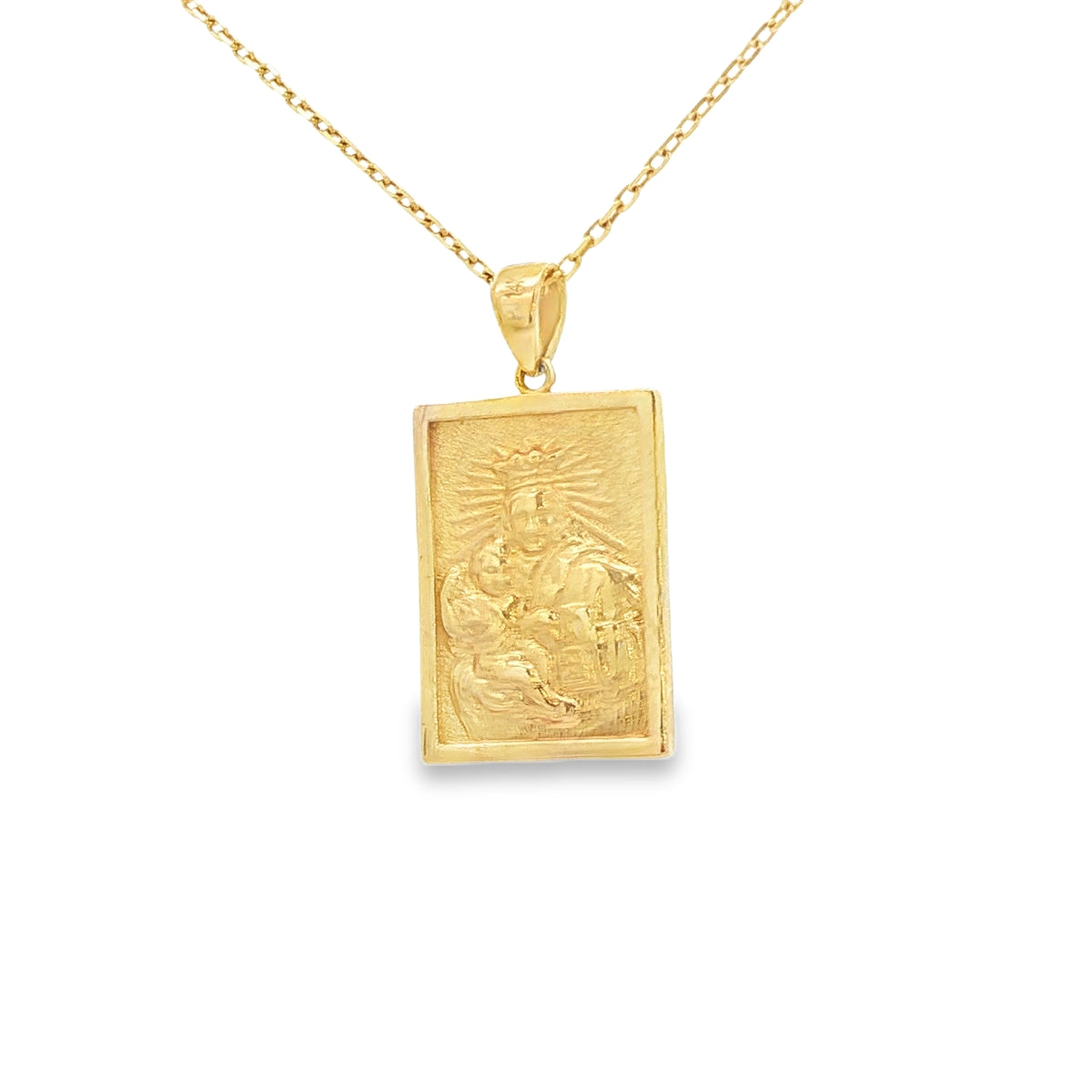 PENDANT 14K 3.4G JESUS FACE JESUS FACE SQ PLAQUE